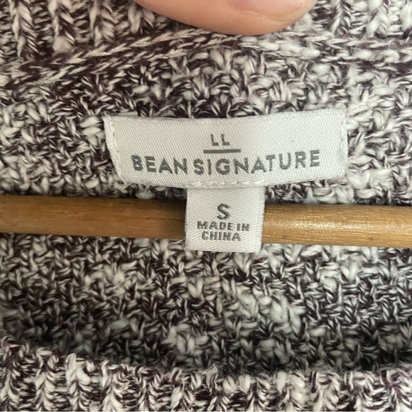 [L.L. Bean] Women's Dark Purple & White Speckled Knit Sweater - Picture 4 of 7